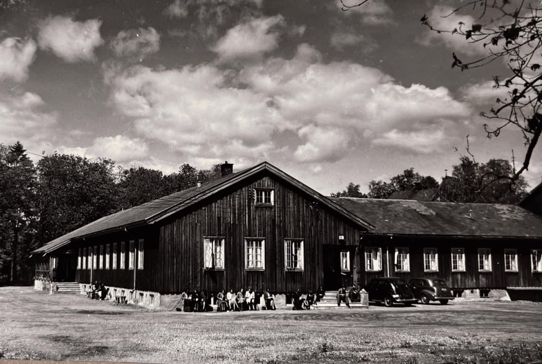 Gammel bilde av lokalene i priorveien i 1948.
